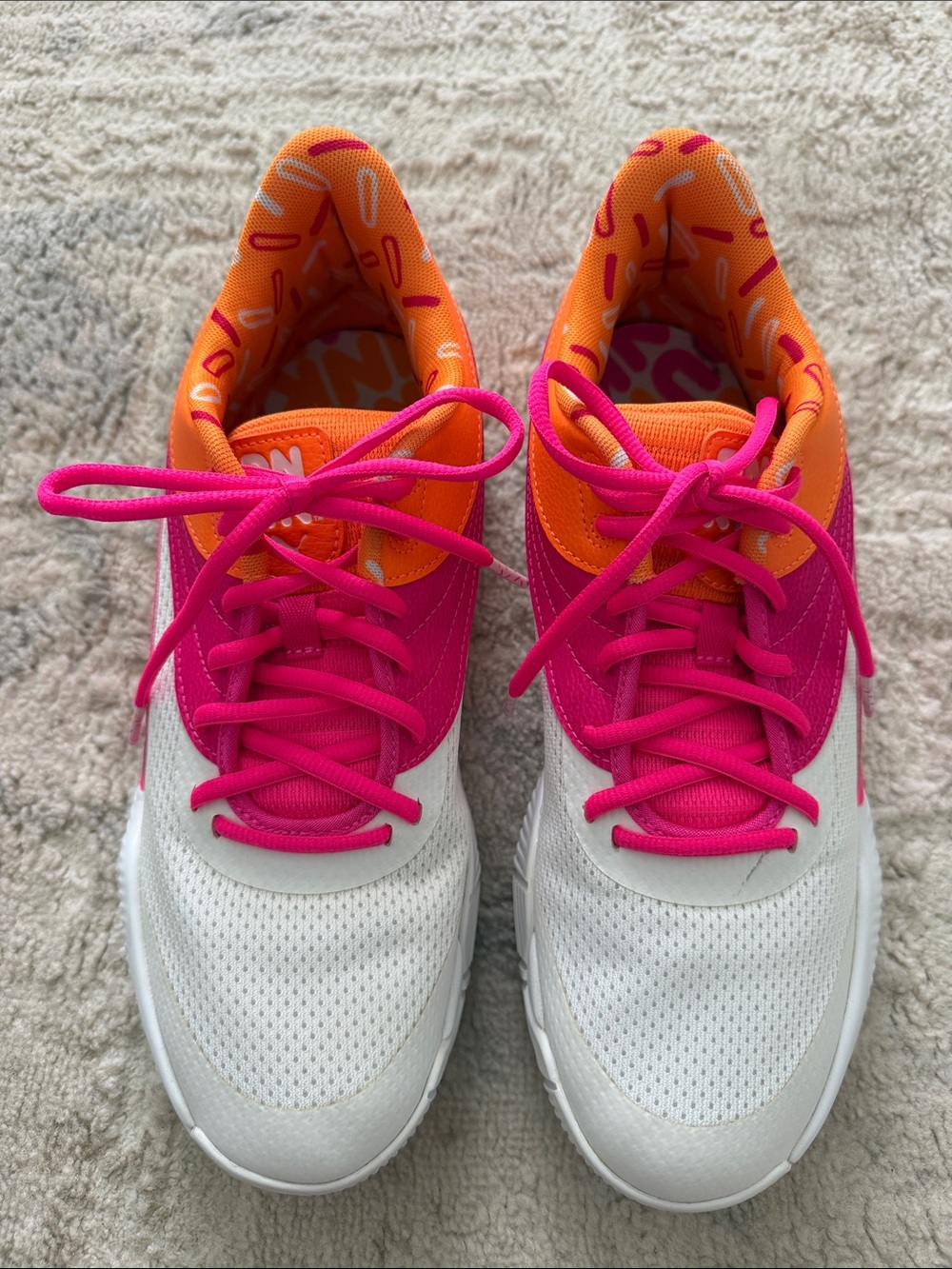 PUMA Dunkin Men’s White Sneakers with Pink and Orange Accents